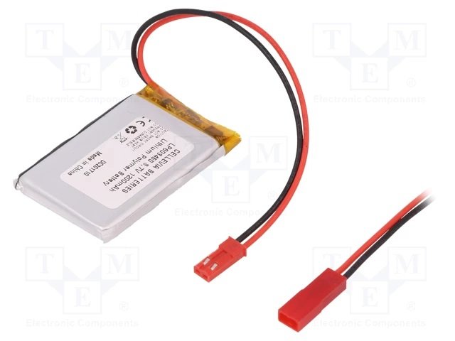 Akumulators Li-pol, 3.7V/1200mAh, izvadi, 6.0x34x50mm