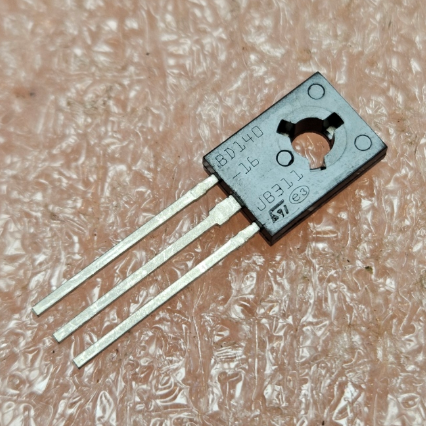 BD140-16 Tranzistors PNP, -80V, -1.5A, 12.5W, 100...250, 160MHz, STMicroelectronics, TO-126