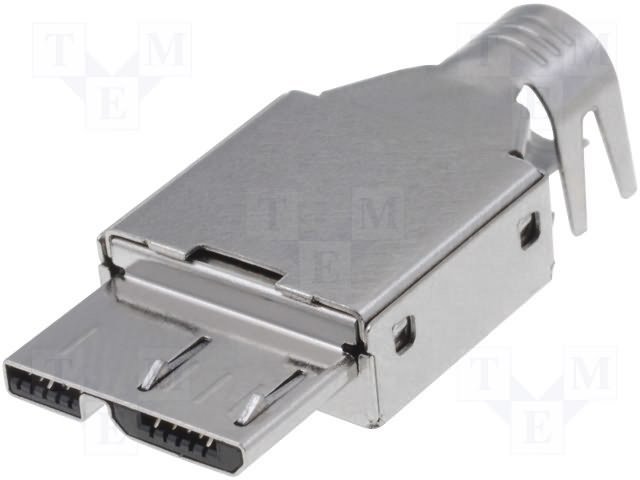 MicroUSB-B (3.0), 10pin, štekers, ēkranets, uz vadu