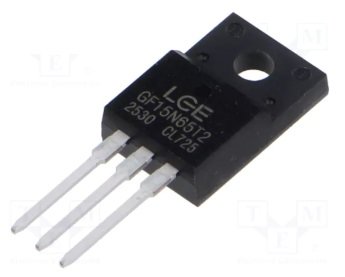 15N65T2(GF15N65T2) Tranzistors IGBT+d, 650V, 15A, 30.6W, TO-220F
