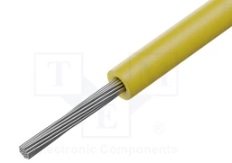 Montāžu vads, silikonu, daudzdzislas, 0.5mm2, 500V, -60...180°C, lokanības klase 5, CU, alvots, gzeltena krasa