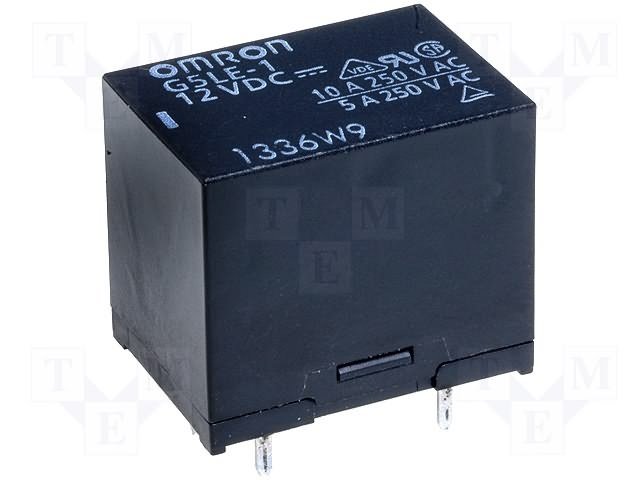 Relejs DC12V, SPDT, 10A/250VAC, 8A/30VDC, 360R(33.3mA), viens kontakts uz pārslēgšanu, 22.5x16.5x19mm, OMRON