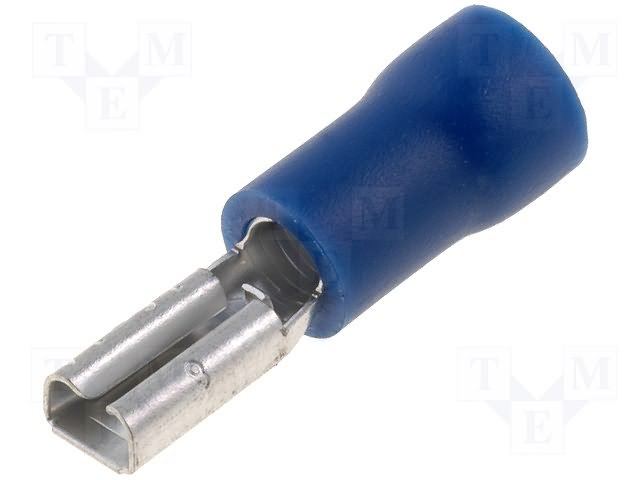 2.8x0.8mm spaile, ligzda, pusatvērta, zila krasa, 1.5...2.5mm2