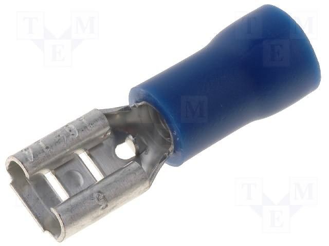 4.8x0.5mm spaile, ligzda, pusatvērta, zila krasa, 1.5...2.5mm2