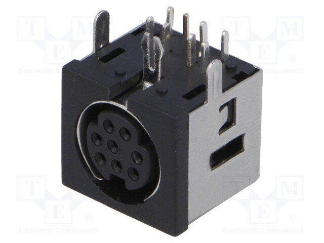 8PIN minidin ligzda, THT