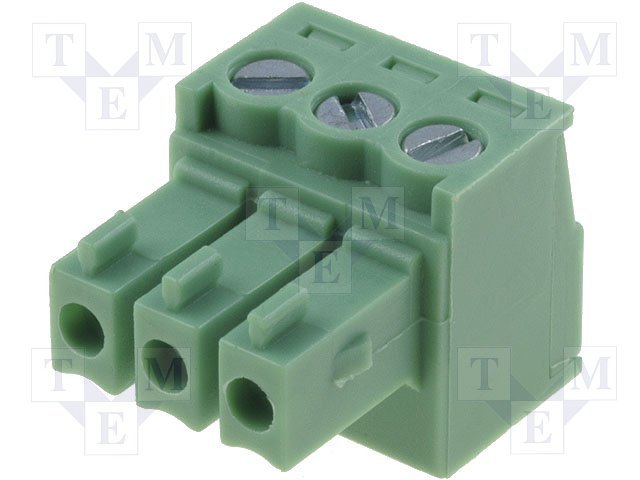 Terminal blocks vadam, ligzda, 3pin, 3.50mm, 0.5÷1.5mm2, taisns, 7A