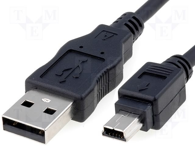 MiniUSB-A(5Pin) štekers/USB A štekers, vads, 1.8m