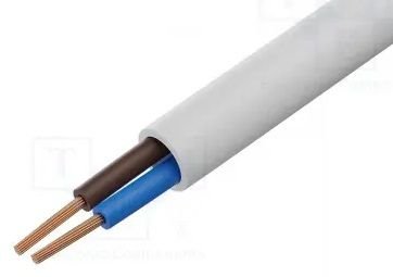 Tikla kabelis 2x1.5mm2, balta krasa, apaļš