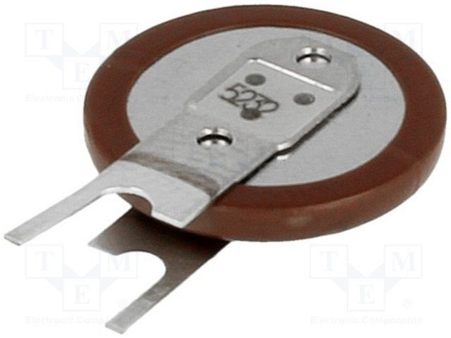 Akumulatori Li-Ion, VL1220, 3.0V, 7mAh, Ø12.6x2.65mm, vertikala, ar kajam, 3.12g.