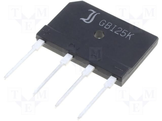 GBI25K Tiltiņš, 800V, 25A, 30x20x4.6mm, plakans, vertikāls