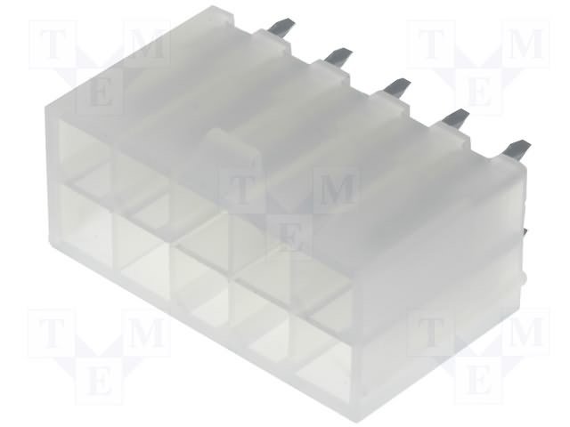 10pin(2x5), "papa", 4.2x4.2mm, THT, "Mini-Fit® serija, 9A/600V, taisns
