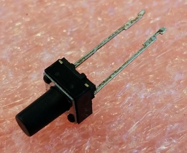 Mikroslēdzejs horizontāls, 6x6x4mm, SPST-NO, OFF-(ON), THT, 0.05A/12VDC, 1.57N, L=6mm, garie izvadi, 2pin