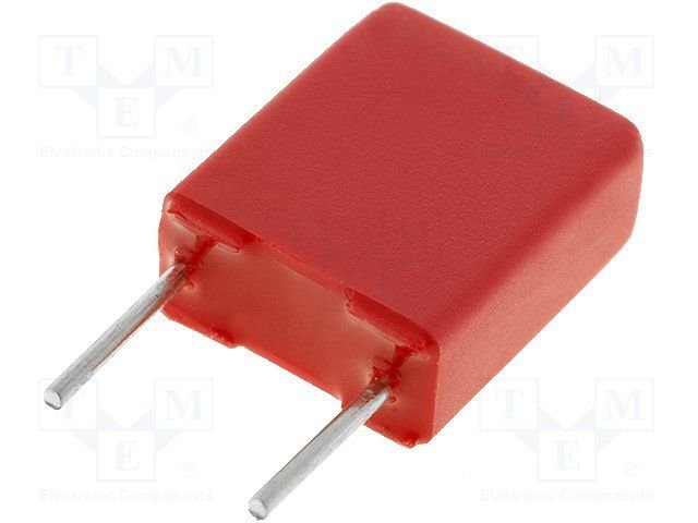 220nF/100VDC, 63VAC, ±10%, poliesters kondensātors, 5mm, 3.5x8.5x7.2mm, WIMA