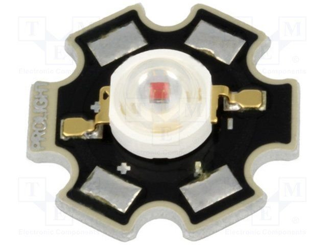 Ultra spožas gaismas diode, 3W, STAR, 2...3.25V/700mA, 99.6-113.6lm, 130grad., jantara krasa