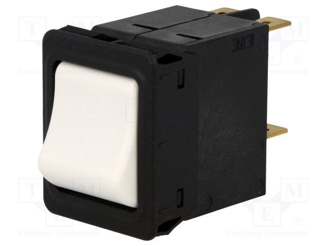 Maksimālās strāvas automātiskais slēdzis, 5A, DPST, 240VAC, 60VDC, 36x29x51mm