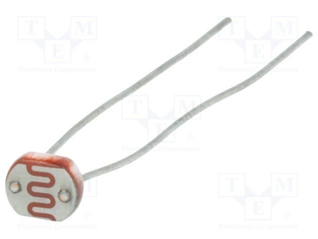 Fotorezistors 0Lk(1M0)-10Lk(8-20k), 100mW, 540nm, 5.1x4.3x36mm