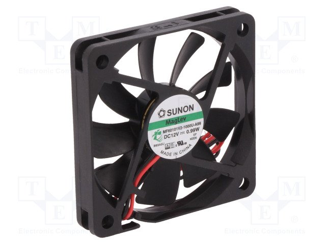 60x60x10mm, DC12V, MagLev, 24.17m3/h, 25dBA, 3500rpm, 0.9W, Ventilators
