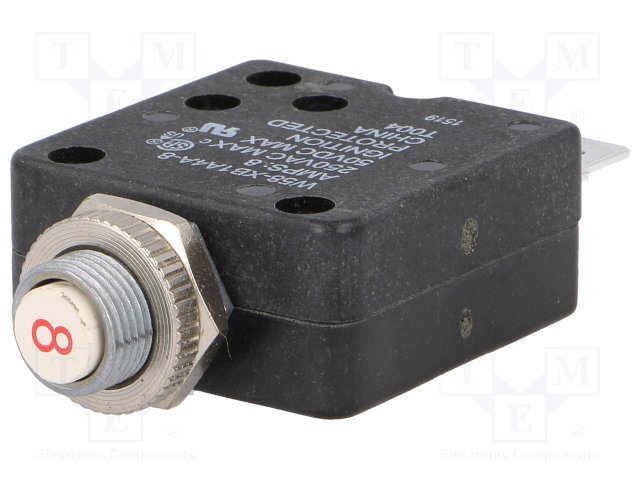 Maksimālās strāvas automātiskais slēdzis, 8A, SPST-NC, 250VAC, 50VDC