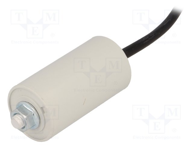 12.0/450VAC+cable elektromotoru kondensators, ±10%, Ø35x65mm, M8, 10000h