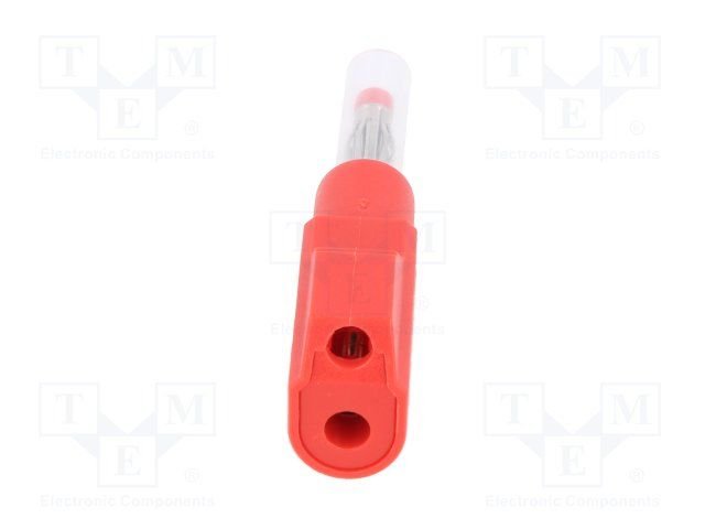 Testera štekers, 4mm, 32A/60VDC, L=56m, ar papildus ligzdu, sarkanā krasa