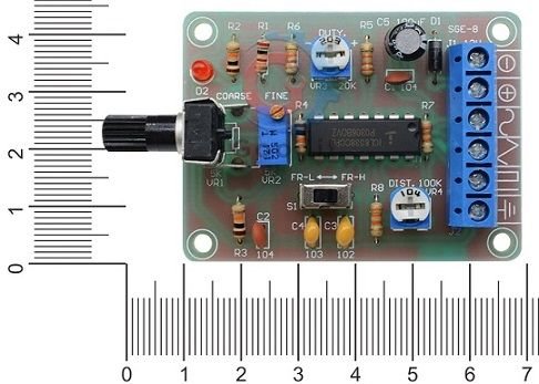 Modulis: Signalu ģenerators ICL8038- sinus, kvadrātisks, trijstūris, detaļu komplekts