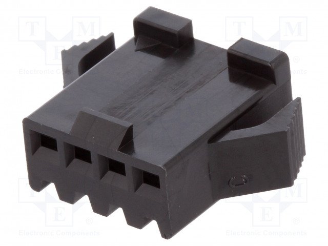 SM connector, 4pin, štekers/mama uz vadam, bez kontaktiem, solis=2.5mm, 250V/3A