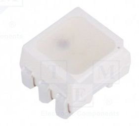 Gaismas diode SMD, RGB, 3528, 1.8...2.5/2.8...3.6/2.8...3.6V/20mA, 560...1125/285...560/1400...2850mcd, 110grad., 3 atseviškas LED vienā korpusā, PLCC6