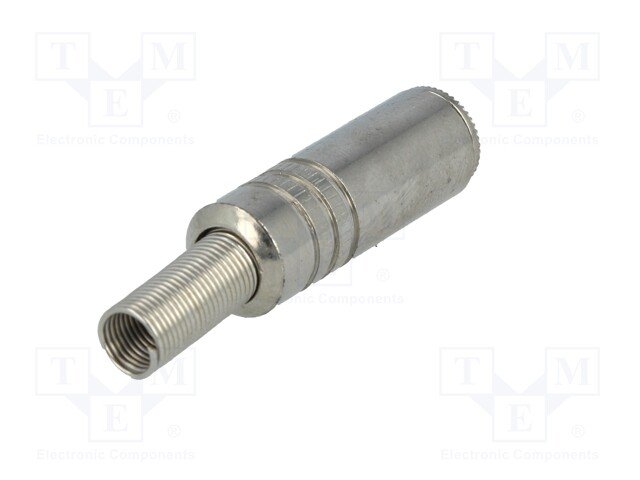 3.5mm ligzda, stereo, metālisks, uz vadu, ar amortizatoru