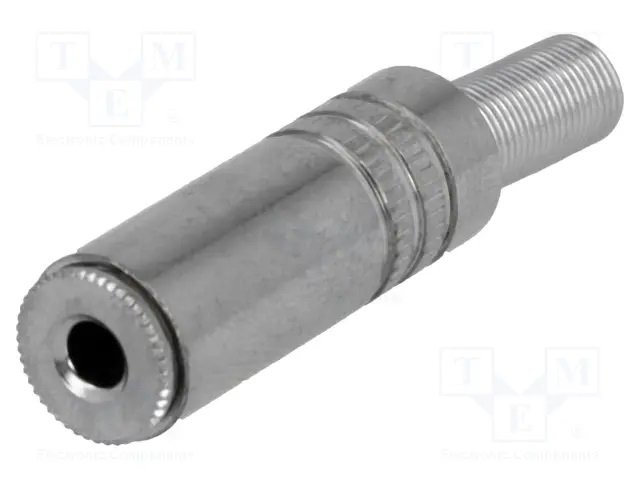 3.5mm ligzda, stereo, metālisks, uz vadu, ar amortizatoru
