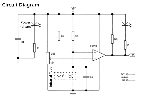 Modulis: infrasarkano staru šķēršļu novēršanas sensors, 20...300mm, 3.3V to 5V, 40x15x3mm, LM393