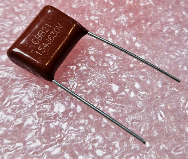 150nF, 630VDC, ±10%, plēves, polipropilēnu kondensators, 15mm, 17x7,8x14,3mm