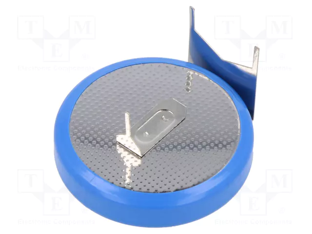 CR2450 litija baterija, horizontala ar kajām, 3.0V, Ø24.5x5.0mm, 600mAh, AKYGA BATTERY, 6.85gr