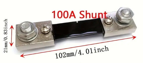 Modulis: Ciparu voltmetrs(sarkana)/ampērmetrs(zila), U=0...100VDC, I=0...100A, ar šuntu, barošana 4...30VDC, 48x29x25mm