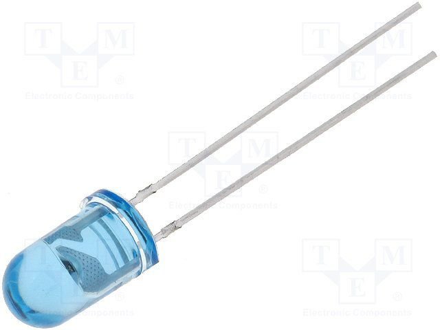 5mm, infrasarkans gaismas diode 940nm, 45grad, 100mW, caurspidigs-zils