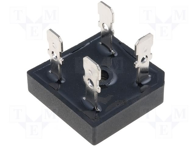 KBPC3512FP Tiltiņš 1200V, 35A, plakana veida biezums 8mm, izolets, izvadi 6.4*0.8mm