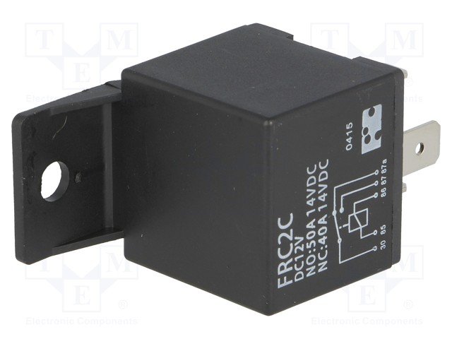 Relejs DC12V, SPDT, 40A/14VDC, 80R(150mA), viens kontakts uz pārslēgšanu, pamats(RS-D03), metāliska piestiprinājuma cemme, FORWARD INDUSTRIAL CO.