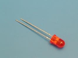 5mm, sarkana, 12.5...80mcd, 60°, 2...2.5V/20mA, 625nm, gaismas diode