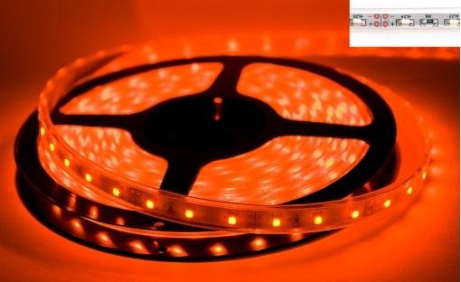 LED lenta, 12V/2A/24W/SMD3528-300LED/IP20/5m/8mm, oranžs