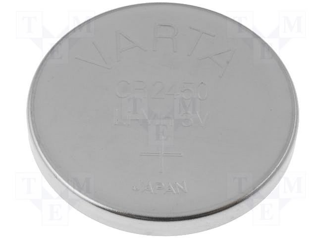 CR2450 litija baterija, 3.0V, Ø24x5.0mm, VARTA, 6.83gr