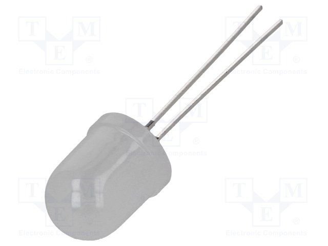 10mm, dzeltena, 1560...2180mcd, 60°, 2.9...3.6V/20mA, 590nm, mātetā, gaismas diode