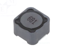 Drosele SMD, 680uH, 0.67A, 1.46Ω, ±20%, 12x12x8mm, (681)