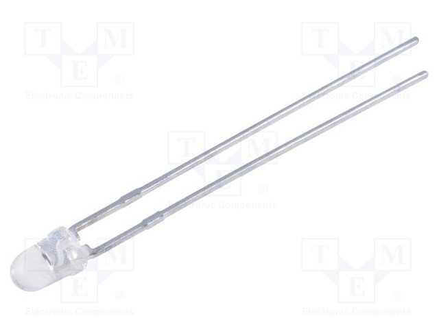 3mm, sarkana, 3100...4500mcd, 34°, 2.1...2.5V/20mA, 640nm, gaismas diode