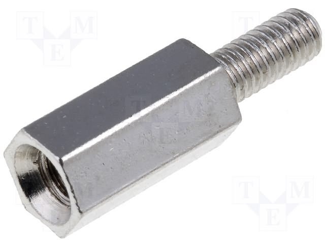 Distancers L=10mm, M3 iekšeja vitne- M3 areja vitne, misiņš