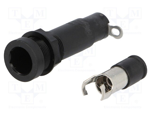 Drošinātāju turētājs uz panelēm, 10A, 250VAC, 5x20mm/6.3x32mm, Ø13mm, SCHURTER
