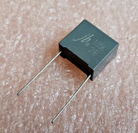 1mkF, 250VDC, ±10%, plēves, poliesters kondensators, 15mm, 18x10x16mm