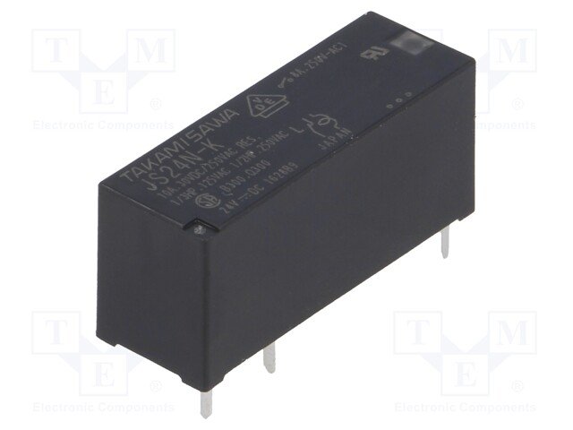 Relejs DC24V, SPDT, 8A/250VAC, 8A/24VDC, 2.35kΩ(10.2mA), viens kontakts uz pārslēgšanu, 29x10x15mm, FUJITSU