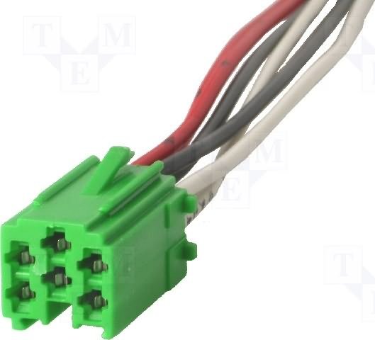 ZRS-ISO-3/Z štekers mini ISO, 6pin, zaļa krasa