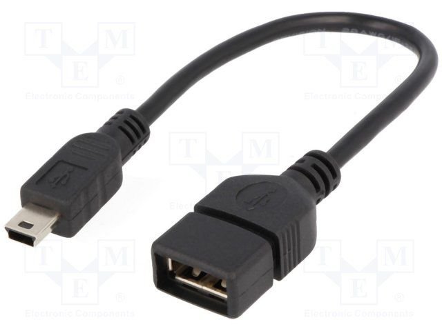 MiniUSB-A(5Pin) štekers/USB A ligzda, vads, 0.2m