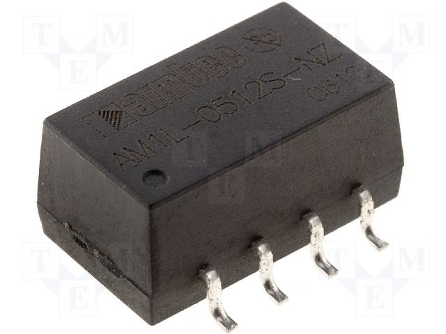 DC1L-0512S Converter DC/DC 5V=>12V, 1W, 80mA, SIL4
