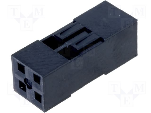4(2x2)pin, 2.54mm, divas rindas, korpuss uz vadu, plastmasa
